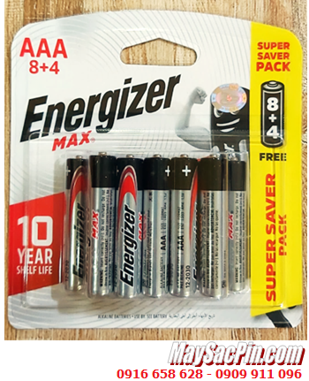 Pin Energizer E92-BP12; Pin AAA 1.5v Alkaline Energizer E92-BP12 Made in Singapore |Vỉ 12viên